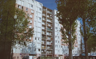 Immeuble des Echarmeaux dans le quartier du Mas du Taureau à Vaulx-en-Velin.