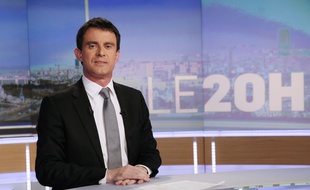 Illustration du Premier ministre Manuel Valls au 20h de TF1 le 2 avril 2014.