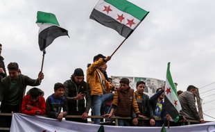 Illustration du drapeau syrien.