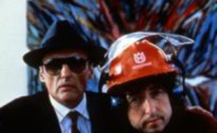 Dennis Hopper et Bob Dylan dans Backtrack de Dennis Hopper, 1989.