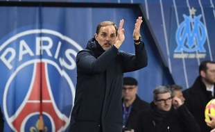 Thomas Tuchel lors de PSG-OM le 17 avril 2019 au Parc des Princes.