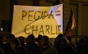 Une manifestation de Pegida à Leipzig en Allemagne, le 12 janvier 2015.