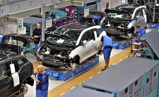 Chaîne de production de BMW, dans une usine allemande