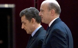 Nicolas Sarkozy et Alain Juppé le 20 janvier 2012 à l'Elysée à Paris