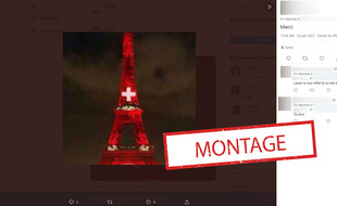 La Tour Eiffel n'a pas été illuminée aux couleurs de la Suisse lundi soir.