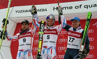 Mathieu Faivre est monté pour la première fois de sa carrière sur un podium à Yuzawa Naeba, au Japon.