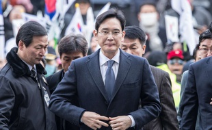 L'héritier de l'empire Samsung, Lee Jae-Yong, le 16 février 2017 devant le tribunal.