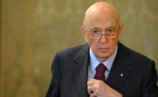 Giorgio Napolitano le 23 janvier 2014 au palais Quirinal à Rome