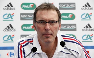 Laurent Blanc lors d'une conférence de presse, le 31 août 2010