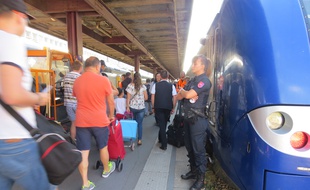 Départ de l'opération eTER, en gare de Lille-Flandres, en 2019.