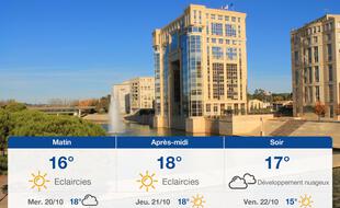 Météo Montpellier: Prévisions du mardi 19 octobre 2021