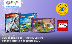 Jusqu'à 30% de remise en Tickets E.Leclerc pendant la Journée Star LEGO à l'occasion du Black Friday 2021.
