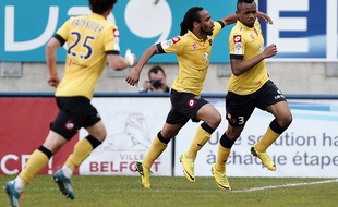 Les Sochaliens célèbrent un but lors du match contre Nice le 5 mai 2014.