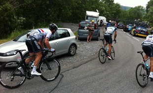 Mark Cavendish (à gauche) est l'un des habitués du gruppetto en montagne.