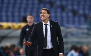 Rudi Garcia lors de Lazio-OM au Stade Olympique de Rome, le 8 novembre 2018.