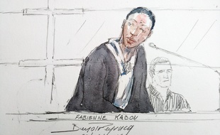 Dessin réalisé le 20 juin aux Assises de aint-Omer, montrant l'accusée Fabienne Kabou.