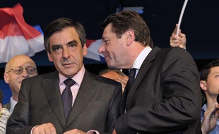 François Fillon et Christian Estrosi à Nice (Alpes-Maritimes), le 4 mai 2012.