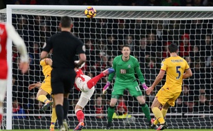 Olivier Giroud a inscrit un but en coup du scorpion avec Arsenal contre Crystal Palace, le 1er janvier 2017.