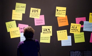L'exposition «Économie, Krack, Boom, Mue» à la Cité des Sciences de Paris, à la Villette, le 26 mars 2013.