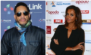 Le rappeur JoeyStarr et l'animatrice Karine Le Marchand.