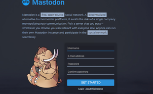 Capture d'écran du nouveau site de micro-blogging Mastodon.