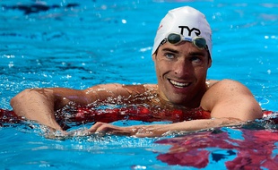 Camille Lacourt aux Mondiaux de natation le 4 août 2015.