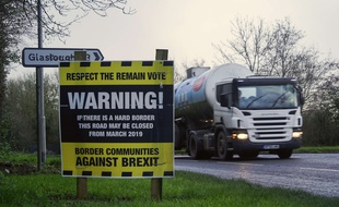 Un panneau anti-Brexit près de la frontière entre l'Irlande et l'Irlande du Nord.