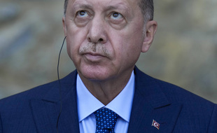 Recep Tayyip Erdogan le 16 octobre 2021 à Istanbul (Turquie)