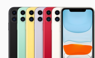 L'iPhone 11 décliné en six couleurs.