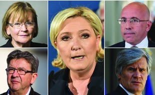 Marie-Georges Buffet, Jean-Luc Mélenchon, Marine Le Pen, Eric Ciotti, Stéphane Le Foll.