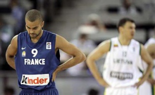 Tony Parker, lors du match France-Lituanie, le 10/09/07.