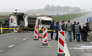 La scène du braquage sur la RN17 le 17 mars 2011