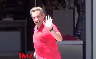 Capture écran d'une vidéo montrant Nicolas Sarkozy effectuant un footing à Beverly Hills.