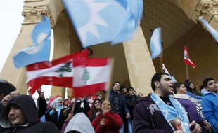 Des partisans de l'ancien Premier ministre Rafic Hariri, à Beyrouth, le 14 février 2011.