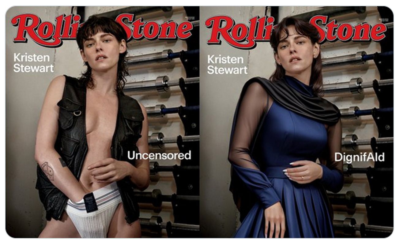 Rolling Stone » : Kristen Stewart se fait rhabiller par DignifAI, une IA  masculiniste