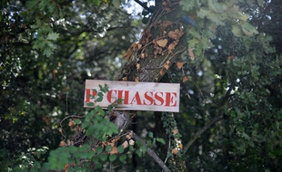 Un panneau indiquant une réserve de chasse (illustration).
