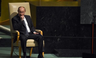 Le président russe Vladimir Poutine, lors de l'Assemblée générale de l'Onu, le 28 septembre 2015 à New York