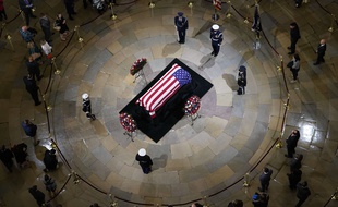 Cérémonie d'hommage à George H.W. Bush, au Capitole de Washington, le 3 décembre 2018.