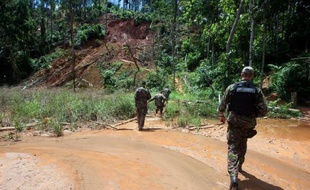 Au coeur de la somptueuse forêt primaire d'Amazonie, à 60 km à l'est de Maripasoula (Guyane), la plus vaste commune de France, les autorités tentent de reprendre le contrôle de Dorlin, haut lieu guyanais de l'orpaillage illégal depuis 20 ans.
