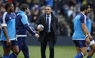 Guy Novès lors de France-Ecosse le 13 mars 2016 au Stade de France.