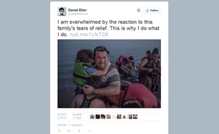 Capture écran du compte Twitter du photojournaliste allemand Daniel Etter.
