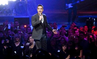 Robbie Williams en concert en Allemagne en mars 2010