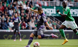 L'attaquant du TFC Wissam Ben Yedder a marqué le seul but du match entre Saint-Etienne et Toulouse, le 5 octobre 2014 en Ligue 1.