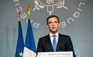 Olivier Veran, ministre de la Sante et des Solidarites, lors du Compte rendu du Conseil des Ministres//04SIPA_1.419/2005201646/Credit:Romain GAILLARD-POOL/SIPA/2005201653