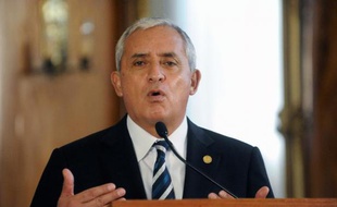Le président Otto Perez Molina le 28 mai lors d'une conférence de presse à Guatemala City