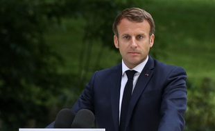 Emmanuel Macron prononce un discours devant la la Convention des citoyens sur le climat (CCC), à l'Elysée, le 29 juin 2020.