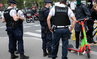 Photo d'illustration d'un pratiquant de trottinette électrique arrêté par la police.