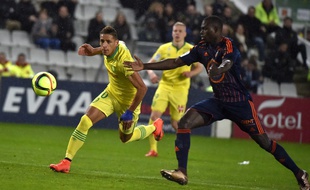 L'attaquant Yacine Bammou face à Lorient à la Beaujoire.