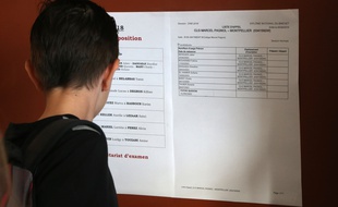 Illustration d'un adolescent durant les épreuves du brevet au collège Marcel Pagnol à Montpellier, le 28 juin 2018