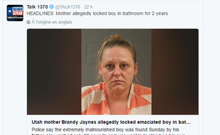 Une mère de famille de l'Utah (Etats-Unis) a été mise en examen le 9 janvier 2017 et placée en détention provisoire, soupçonnée d'avoir enfermé pendant plus d'un an son fils de douze ans dans la salle de bain.